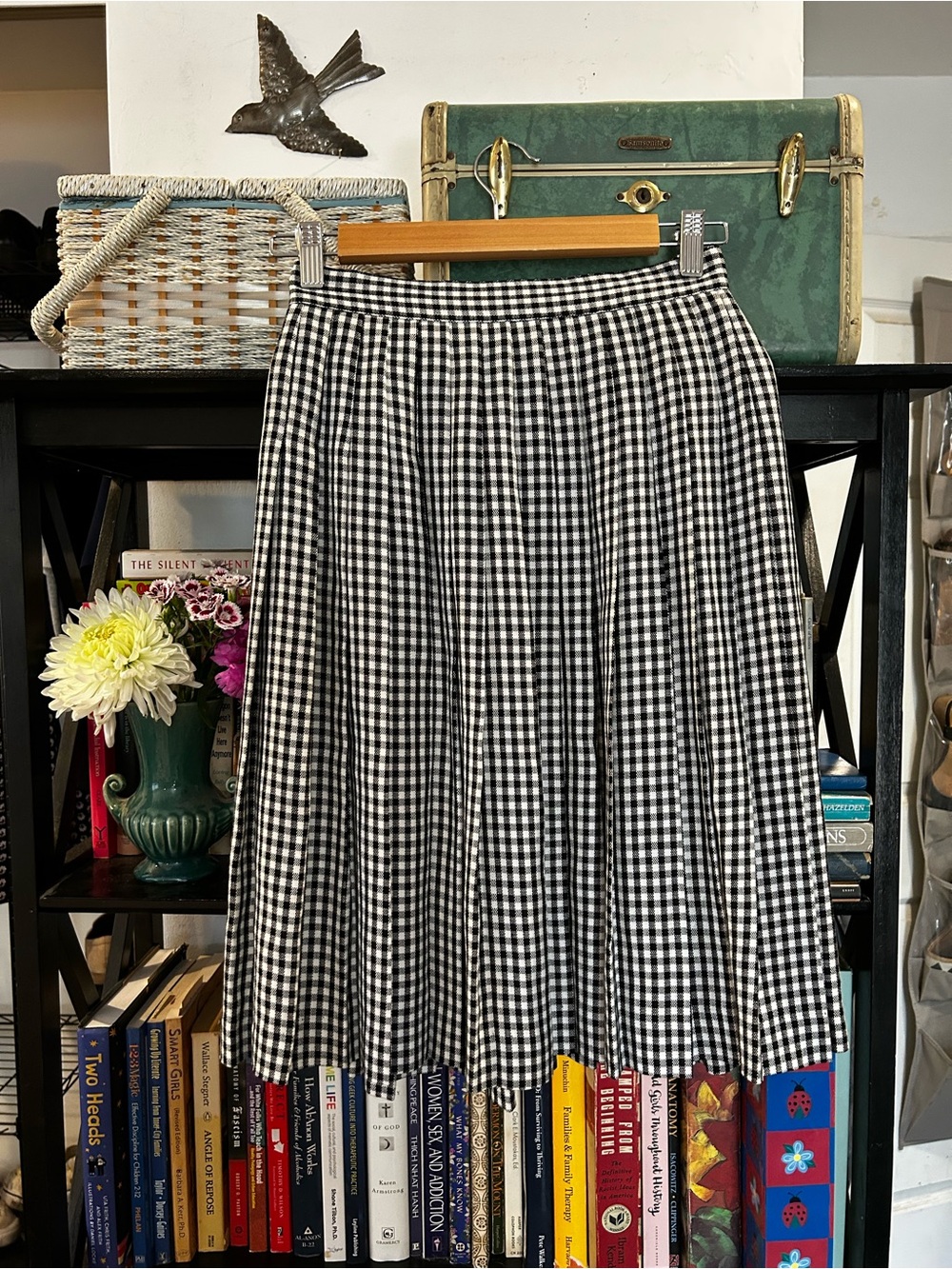 Robinson’s Black & White Gingham Classic Pleated Skirt